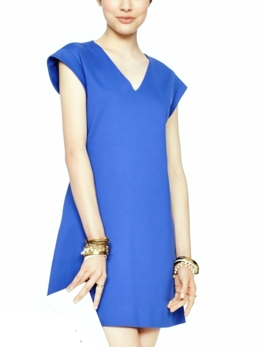 KATE SPADE Bright Blue V-Neck Cap Sleeve Mini Dress